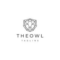 Owl head geometric logo icon design template vector