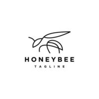 Honey bee logo design icon template vector