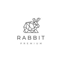 plantilla de diseño de icono de vector de logotipo geométrico de conejo