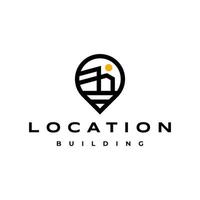 Abstract building location, point, pin map logo vector icon design template