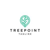 Tree point logo vector icon design template