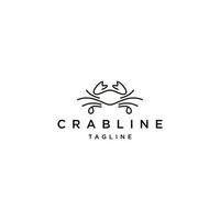 Crab line art logo vector icon design template