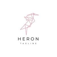 Heron geometric polygonal logo vector icon design template