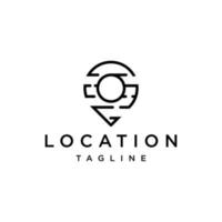 Abstract location, point, pin map logo vector icon design template