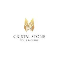 vector de diseño de icono de logotipo de piedra de cristal