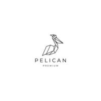 Pelican geometric polygonal logo vector icon design template