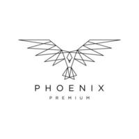 plantilla de icono de diseño de logotipo geométrico de phoenix vector