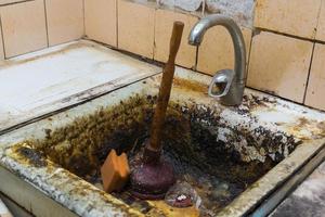 old clogged a sink in the rust photo