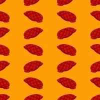 Beef pattern, seamless pattern on orange background. vector