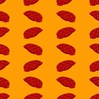 Beef pattern, seamless pattern on orange background. vector