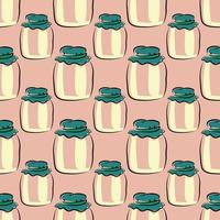 Jars pattern , illustration, vector on white background