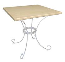 Square wooden cafe table, 3D illustration photo