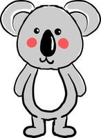 Cute koala, illustration, vector on white background.