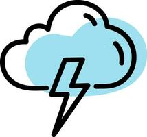 Thunder cloud, illustration, vector on a white background.