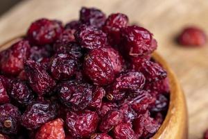 Dried red cranberries with sugar syrup photo