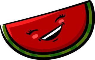 Happy watermelon, illustration, vector on a white background.