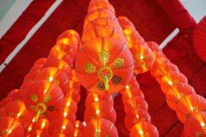 Select focus group of red lantern decoration photo