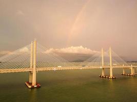 Penang Second Bridge with rainbow photo