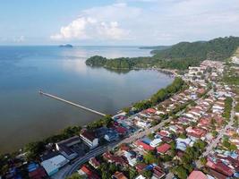 Aerial view suburban village Gertak Sanggul photo