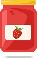 Strawberry jam, illustration, vector on white background.