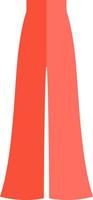 Red trousers, icon illustration, vector on white background