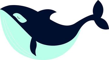 Big whale, illustration, vector on white background.