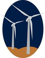 Wind power, illustration, vector on white background.