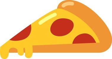 pizza con queso, ilustración, vector sobre fondo blanco.