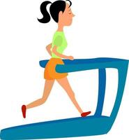 Treadmill, illustration, vector on white background.