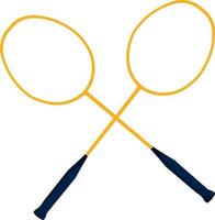 Badminton rackets, illustration, vector on white background