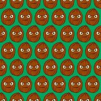 Coconut pattern, illustration, vector on white background
