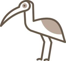 Standing brown bird, illustration, vector on a white background.