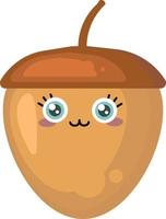 Cute nut, illustration, vector on white background.