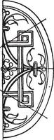 Renaissance Elliptic Panel is a German design, vintage engraving. vector