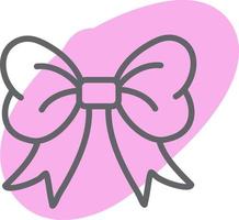 Cute pink ribbon, illustration, vector, on a white background. vector