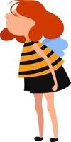 Bee costume, illustration, vector on a white background.