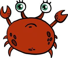 Sad crab, illustration, vector on white background