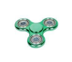 Fidget spinner verde aislado sobre fondo blanco. foto