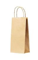 Simple browse recycled paper bag isolated on white background photo