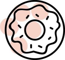 Sweet donut, illustration, vector on white background.