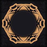 Dark color flyer with orange abstract pattern vector