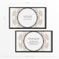 Business card template with geometric pattern vector