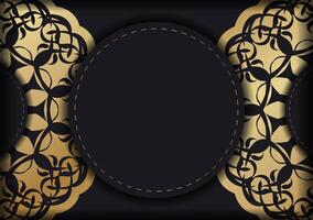 Luxury gold frame with lace pattern vector