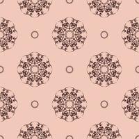 Pink vintage seamless texture with ornament. Design element. Decorative background. Exquisite floral wallpaper decor. Traditional decor on a pink background. vector