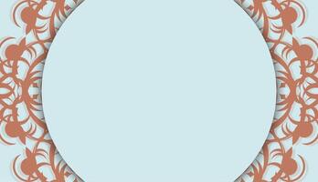 Baner in aquamarine color with vintage coral pattern and space for logo or text vector