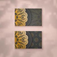 Business card template in black with vintage gold ornaments for your personality. vector