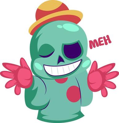 Colorful monster doesn't care vector illustration on a white background