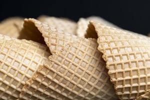 Waffle cones for ice cream photo