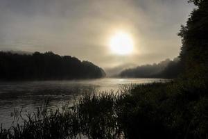 A little fog on the river in autumn photo
