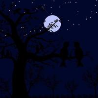 Silhouettes amazing tree background vector